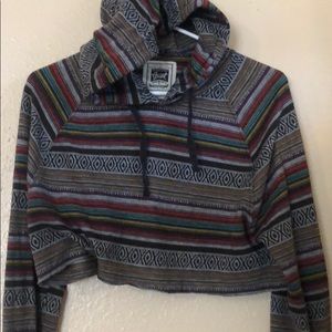 Cropped Tribal Print Sweatshirt